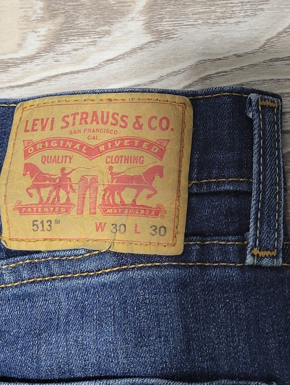Levis Style 513 Straight Leg Denim Jeans Mens Size 30 X 30 Blue - Picture 4 of 8